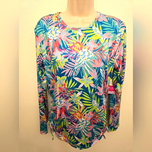 NWT Stella Parker Ladies Tropical Long Sleeve Swim / Sun Shirt - Picture 1 of 4